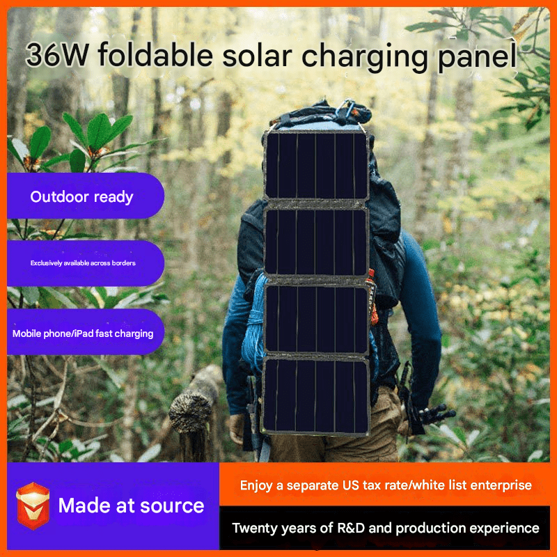 36W Mini photovoltaic folding bag, portable solar charger for outdoor cycling, USB mobile phone solar charging panel - URANBATO
