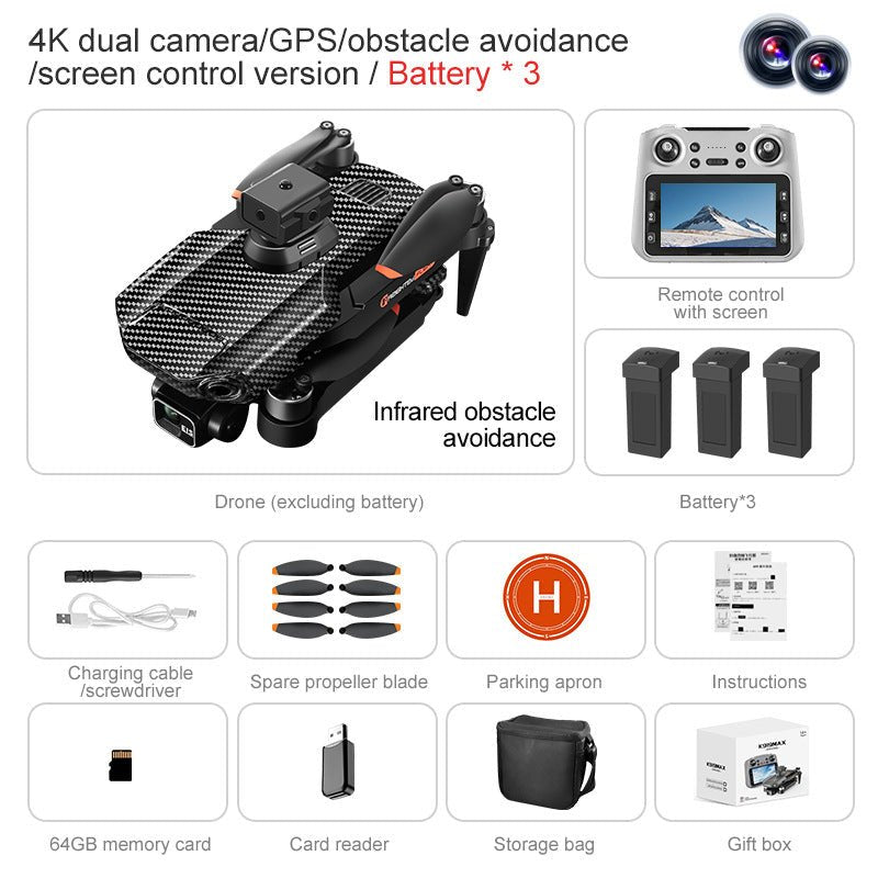 K919MAX Professional Drone,4K 3 - Axis Gimbal,360° Laser Avoidance 30min Flight,5G 3000m Transmission,Foldable Portable Design - URANBATO