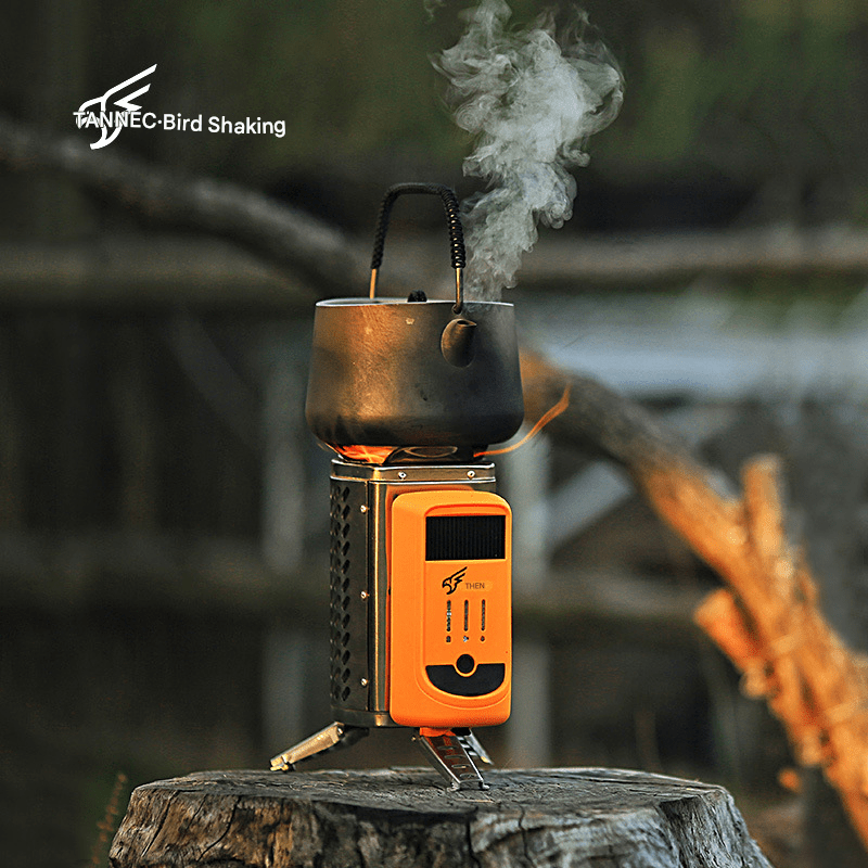Thermal power wood stove, foldable rechargeable outdoor stove, stainless steel portable camping picnic cooking stove, picnic stove that supports multiple fuels - URANBATO