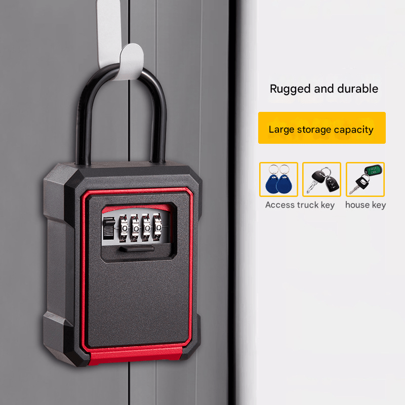 U - Hook Key Safe,10mm Cut - Proof Shackle,41mm Hook Gap Metal+ABS Composite,362g Lightweight, Mechanical Code Lock - URANBATO
