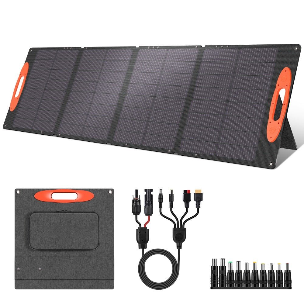 120W portable outdoor solar panel with USB output, foldable monocrystalline photovoltaic panel, suitable for charging digital devices in RV camping,Suitable for Blackout/Fishing/Camping/RV Trip - URANBATO
