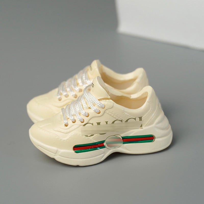 17cm Labubu doll shoes fashion brand high luxury LV GUCCI three - dimensional shoe model - URANBATO