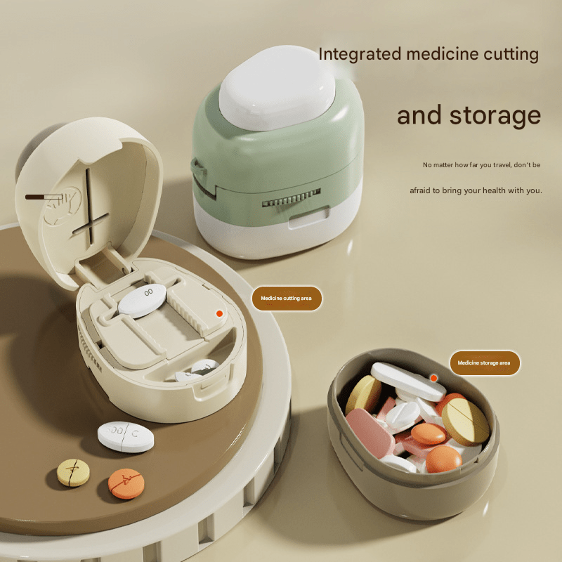 3 - in - 1 Pill Manager,Cut+Divide+Store,500g Portable 56.5×37.5×44.5cm Compact,4 Colors,Moisture - Proof Design - URANBATO