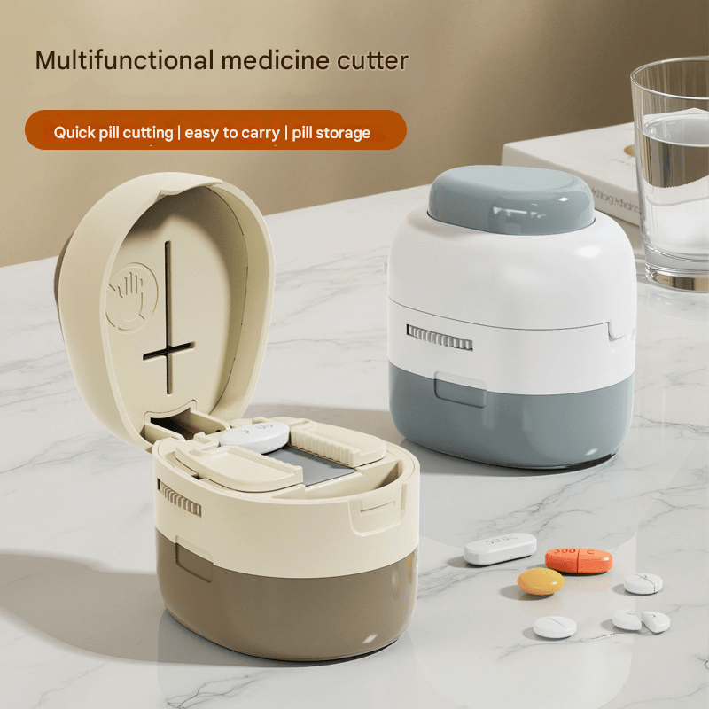 3 - in - 1 Pill Manager,Cut+Divide+Store,500g Portable 56.5×37.5×44.5cm Compact,4 Colors,Moisture - Proof Design - URANBATO