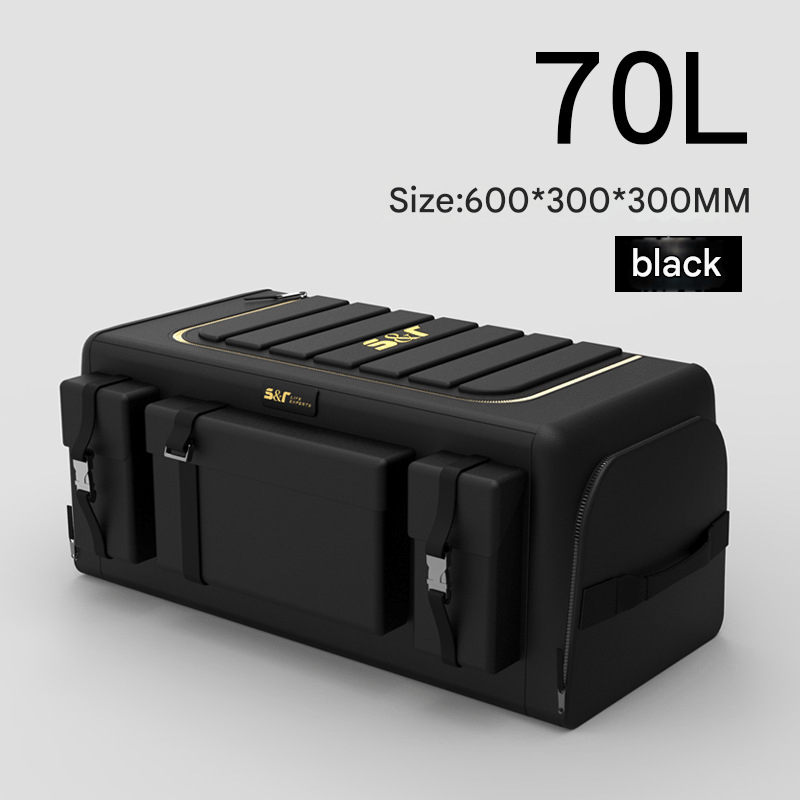 70L Trunk Organizer,Oxford Fabric Folding Box, 6 - Zone Smart Storage,50kg Load Capacity,Fold - Flat Design - URANBATO