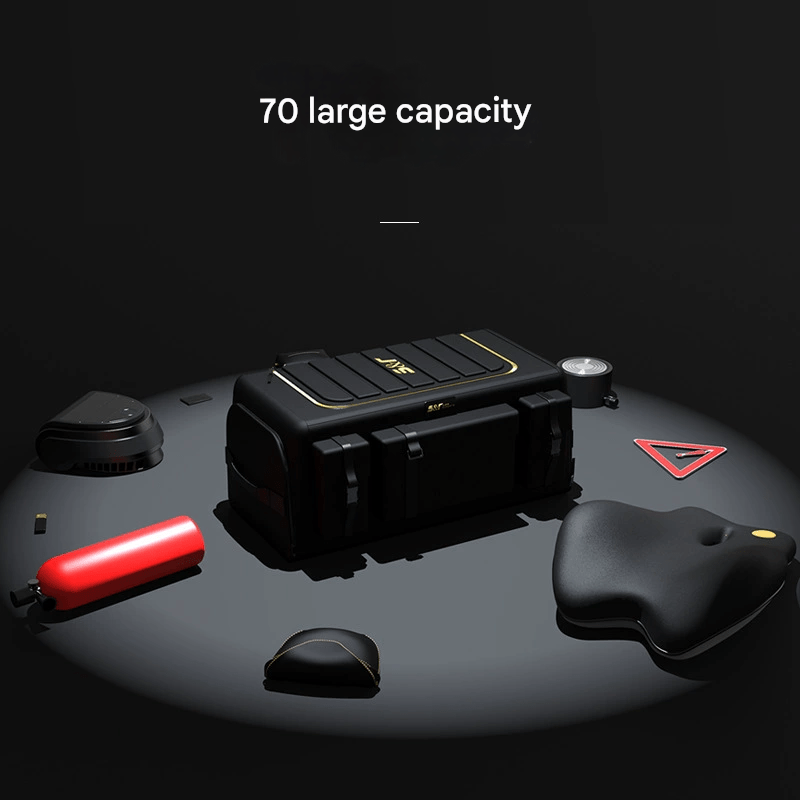 70L Trunk Organizer,Oxford Fabric Folding Box, 6 - Zone Smart Storage,50kg Load Capacity,Fold - Flat Design - URANBATO