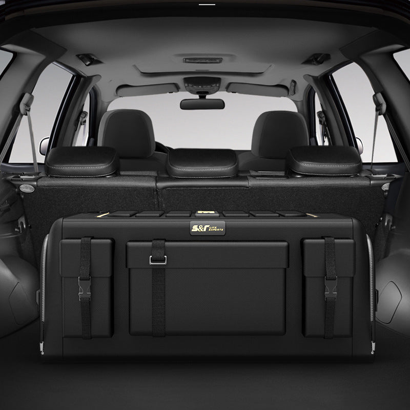 70L Trunk Organizer,Oxford Fabric Folding Box, 6 - Zone Smart Storage,50kg Load Capacity,Fold - Flat Design - URANBATO