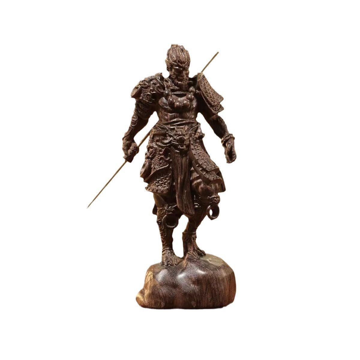 Agarwood hand - carved black Monkey King ornaments - URANBATO