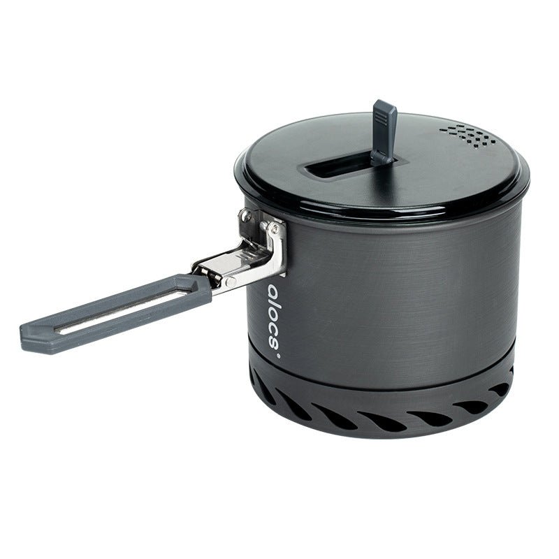 All - in - one outdoor hiking portable single - soldier pot, outdoor cooking stove with high - efficiency energy - gathering ring, camping pot and cookware set - URANBATO