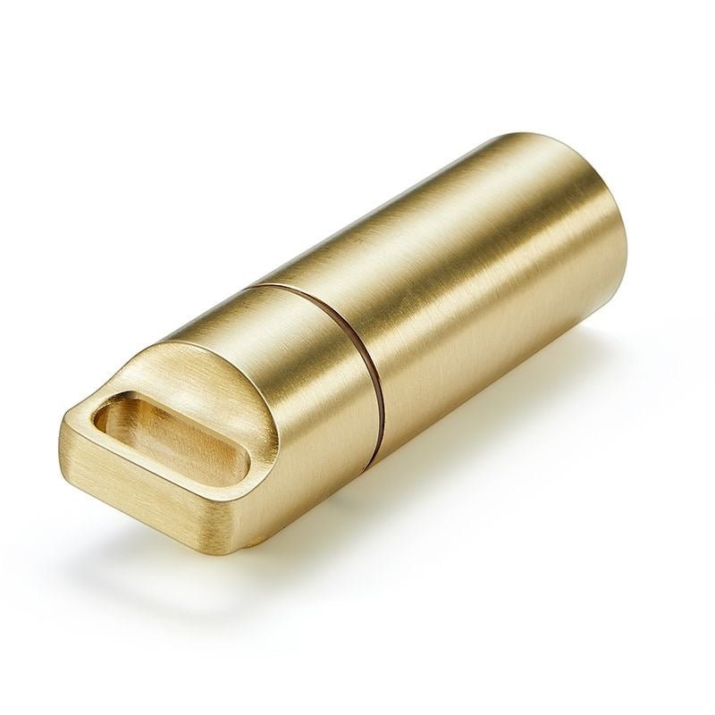 Brass outdoor EDC waterproof warehouse, small medicine bottle for the elderly, light - proof and moisture - proof portable medicine box - URANBATO