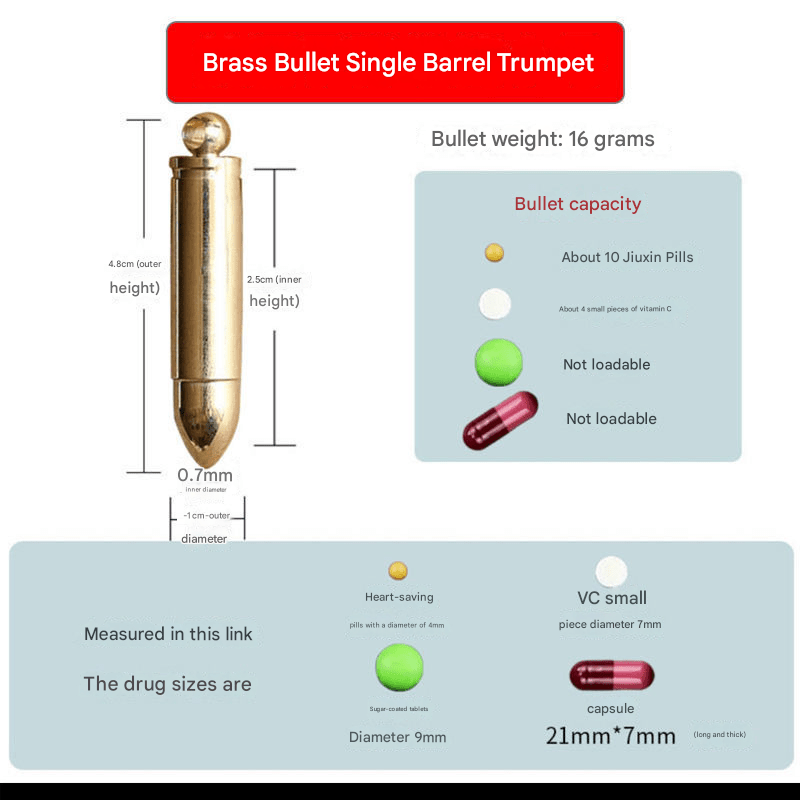 Brass outdoor EDC waterproof warehouse, small medicine bottle for the elderly, light - proof and moisture - proof portable medicine box - URANBATO