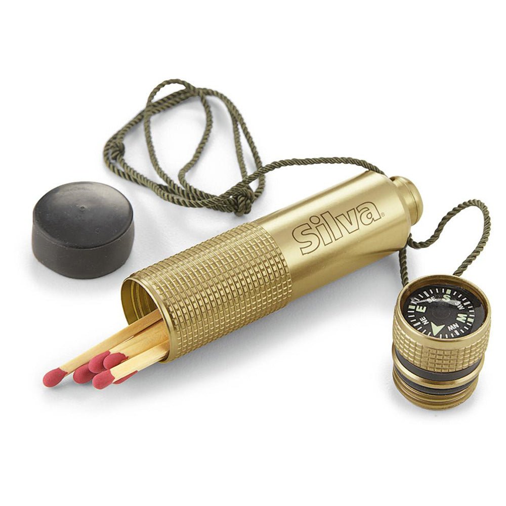 [Built - in compass] EDC multifunctional pure copper waterproof warehouse, outdoor storage box, waterproof portable medicine bottle, portable mini matchbox, sealed waterproof storage box, essential for outdoor camping, mountaineering, hiking and adventure - URANBATO