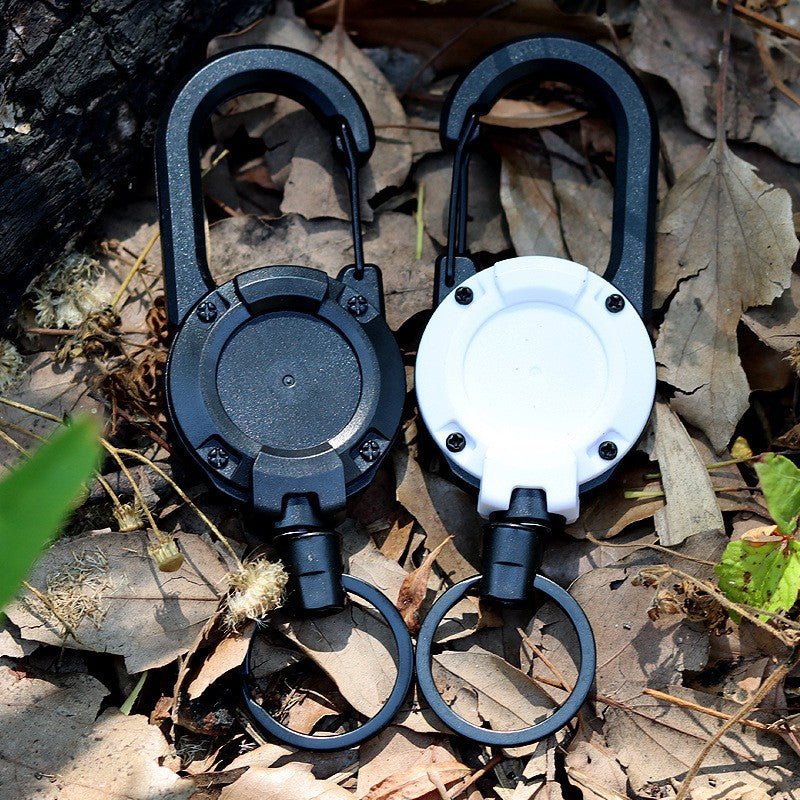 [Camping equipment]Multi - Function Retractable Carabiner Clip for Camping,Made of high - strength ABS plastic + 1mm thickened coated steel cable - URANBATO