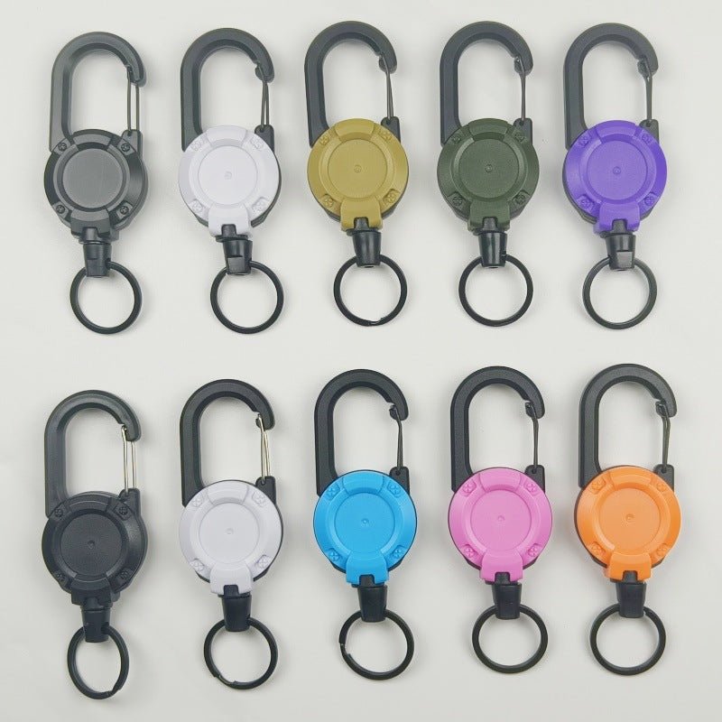 [Camping equipment]Multi - Function Retractable Carabiner Clip for Camping,Made of high - strength ABS plastic + 1mm thickened coated steel cable - URANBATO