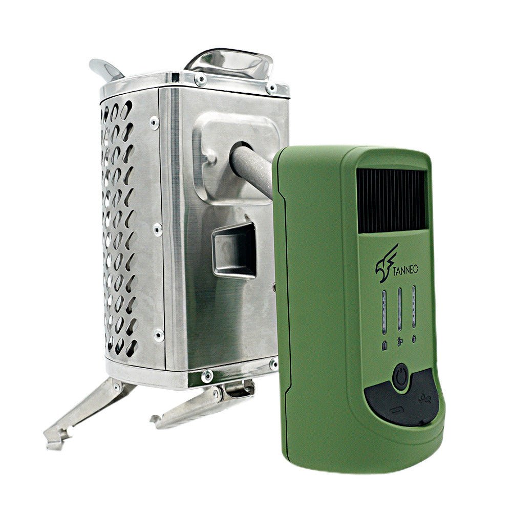 [Can charge your phone] Outdoor thermal power wood stove, foldable picnic stove, stainless steel portable camping stove, camping emergency charging 5000 mAh - URANBATO