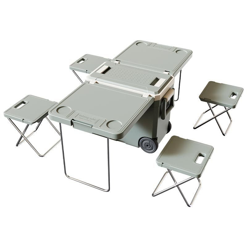 CENERGY 3 - in - 1 Camp Box｜Cooler+Table+Chair｜PE/PU/PP Armor 48hr Cooling/3hr Warming｜All - in - One Outdoor Kitchen｜7.05kg Portable - URANBATO