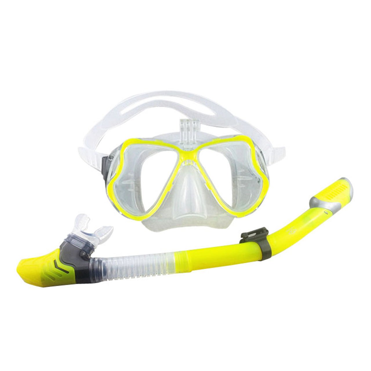 Diving goggles with camera holder, full dry snorkel, camera mountable snorkeling goggles set - URANBATO