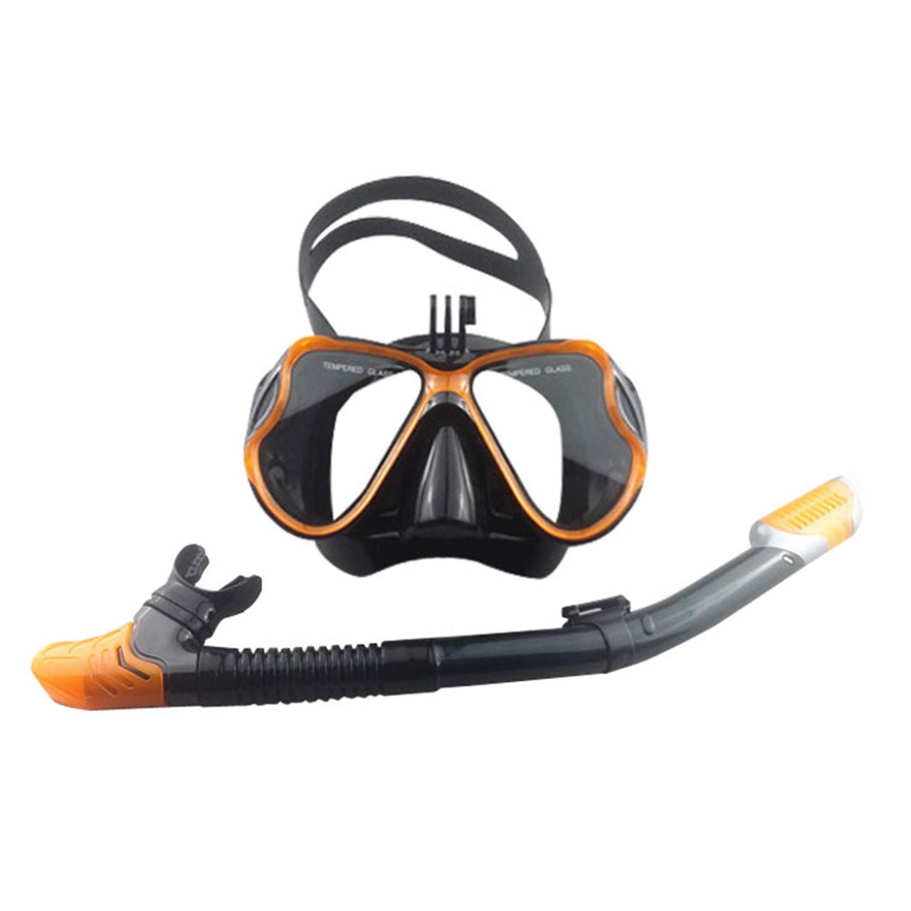 Diving goggles with camera holder, full dry snorkel, camera mountable snorkeling goggles set - URANBATO