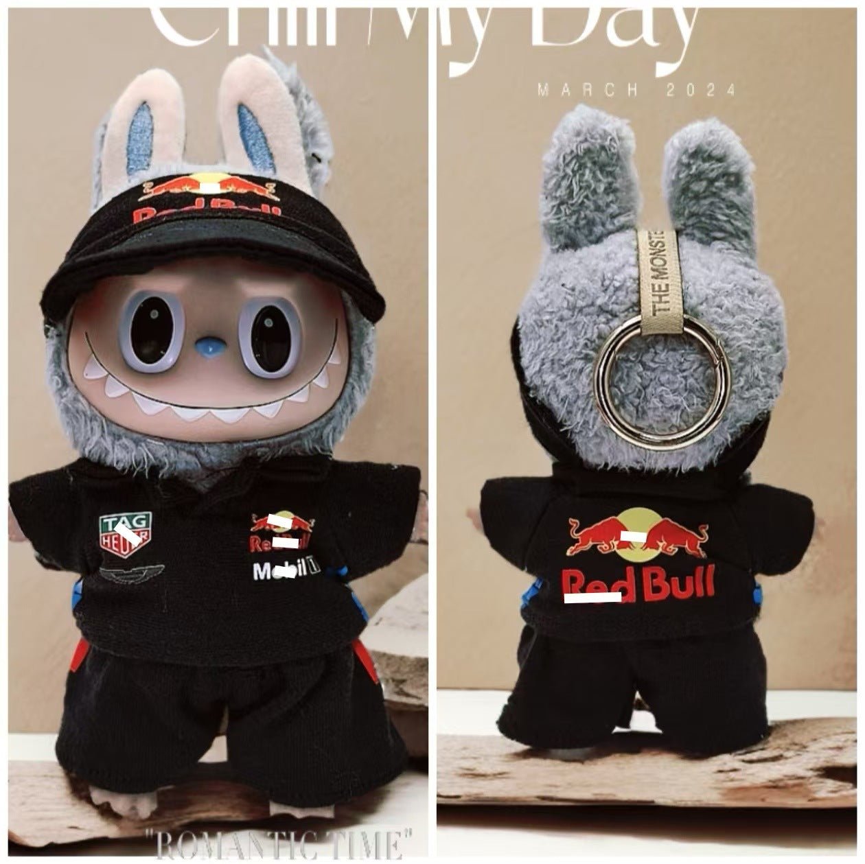 [F1 Team Uniform] Labubu Doll Outfit Red Prancing Horse and Red Bull Three - piece Set - URANBATO