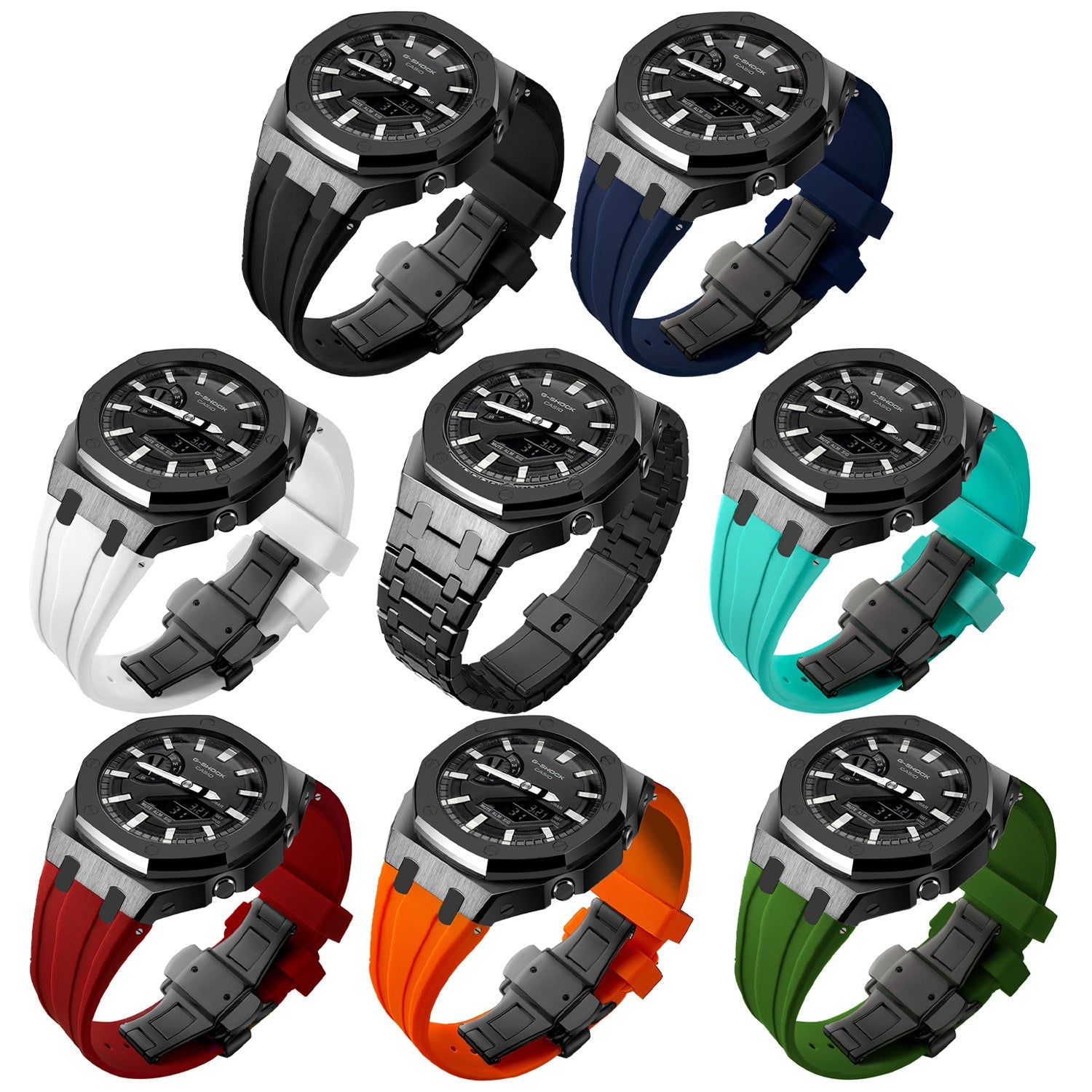 Farm Oak for Casio GA2100 watch cases, Casio modified cases, 316L stainless steel case and strap replacement kits - URANBATO