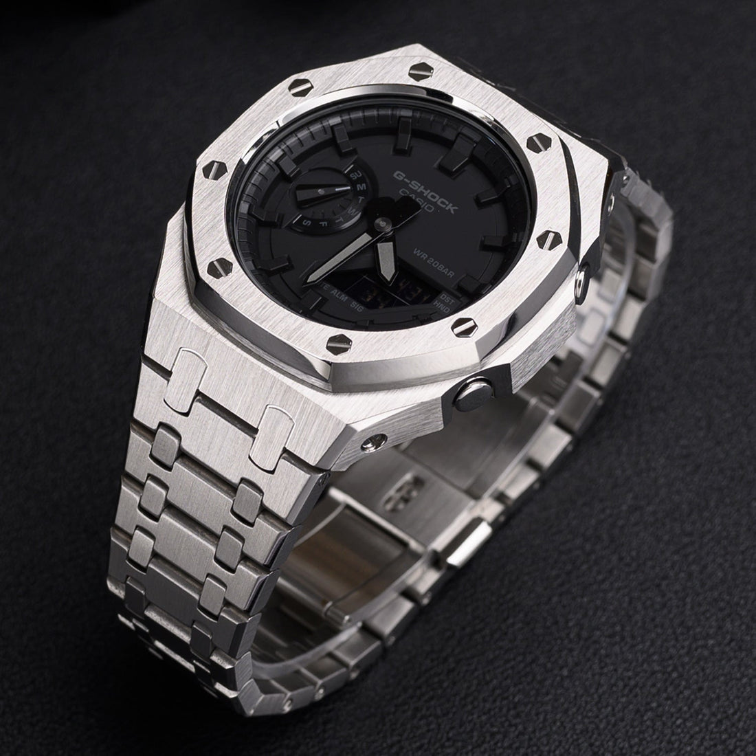 Farm Oak for Casio GA2100 watch cases, Casio modified cases, 316L stainless steel case and strap replacement kits - URANBATO