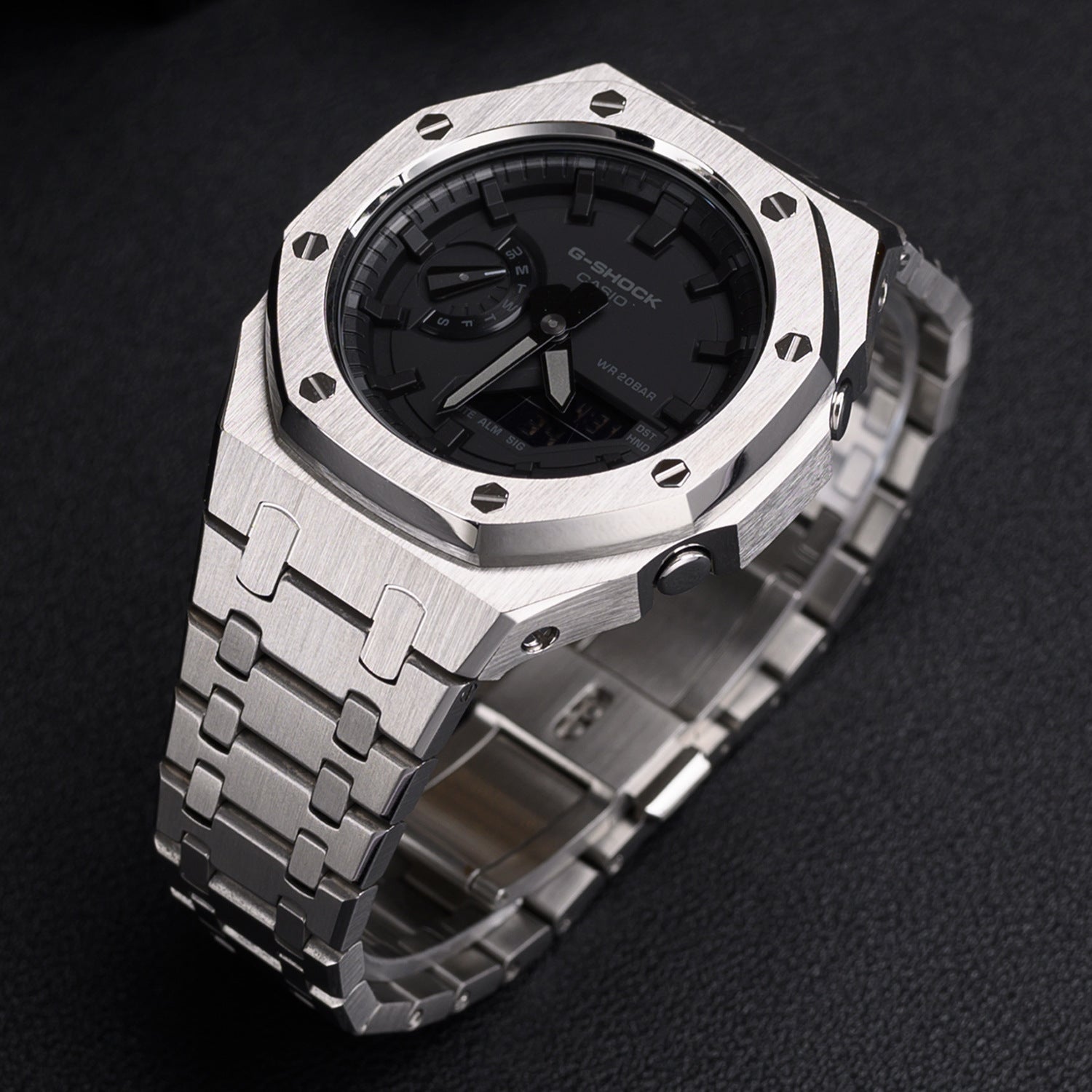 Farm Oak for Casio GA2100 watch cases, Casio modified cases, 316L stainless steel case and strap replacement kits - URANBATO