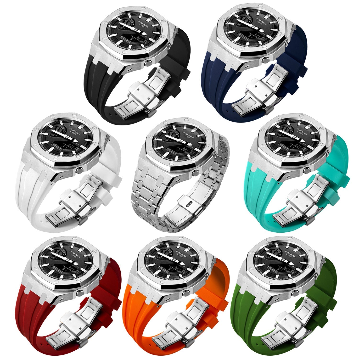Farm Oak for Casio GA2100 watch cases, Casio modified cases, 316L stainless steel case and strap replacement kits - URANBATO