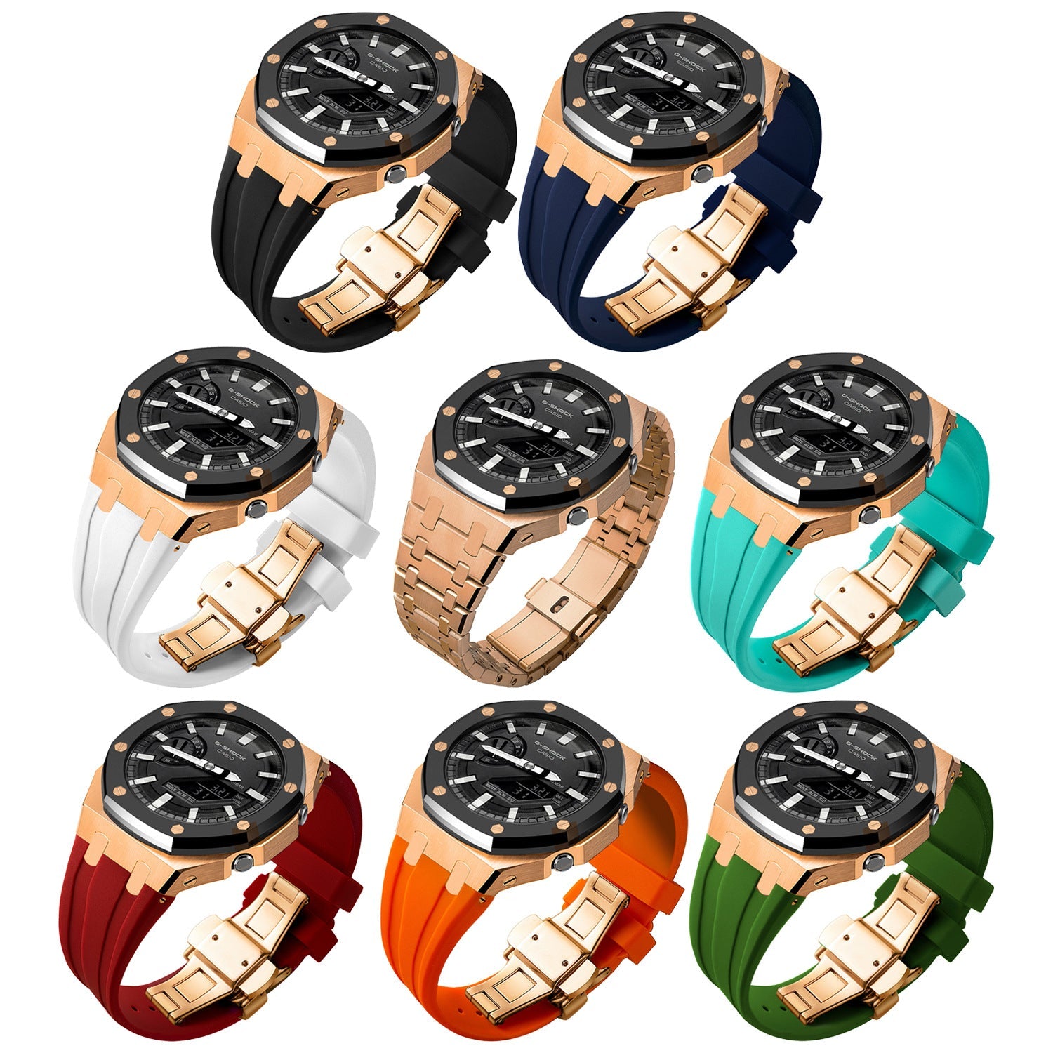Farm Oak for Casio GA2100 watch cases, Casio modified cases, 316L stainless steel case and strap replacement kits - URANBATO