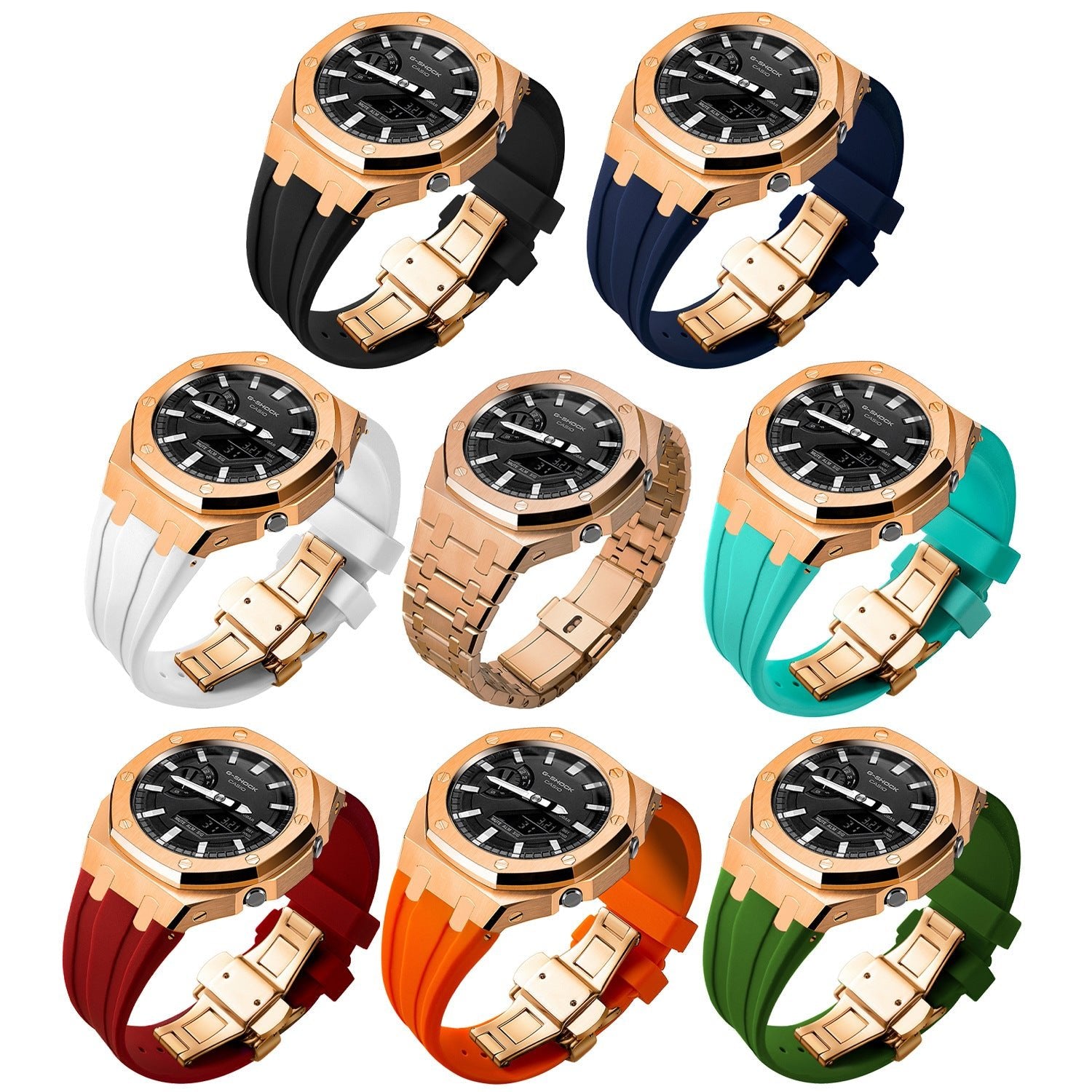 Farm Oak for Casio GA2100 watch cases, Casio modified cases, 316L stainless steel case and strap replacement kits - URANBATO