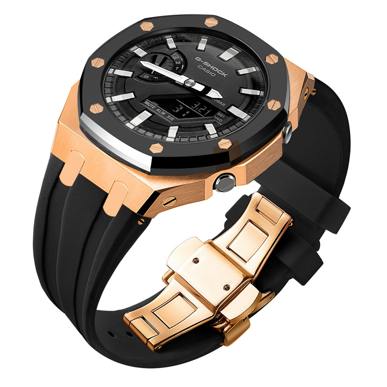 Farm Oak for Casio GA2100 watch cases, Casio modified cases, 316L stainless steel case and strap replacement kits - URANBATO