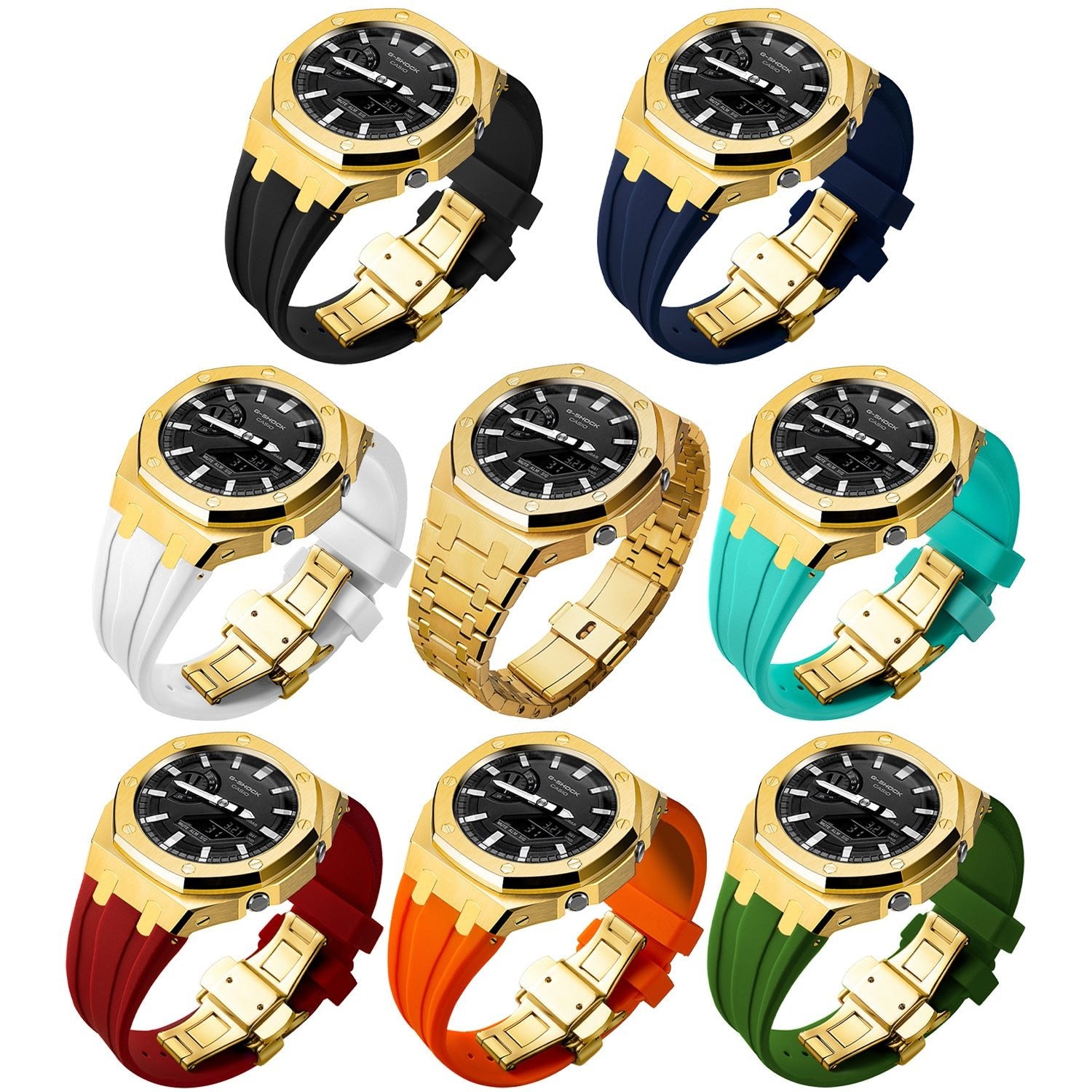 Farm Oak for Casio GA2100 watch cases, Casio modified cases, 316L stainless steel case and strap replacement kits - URANBATO