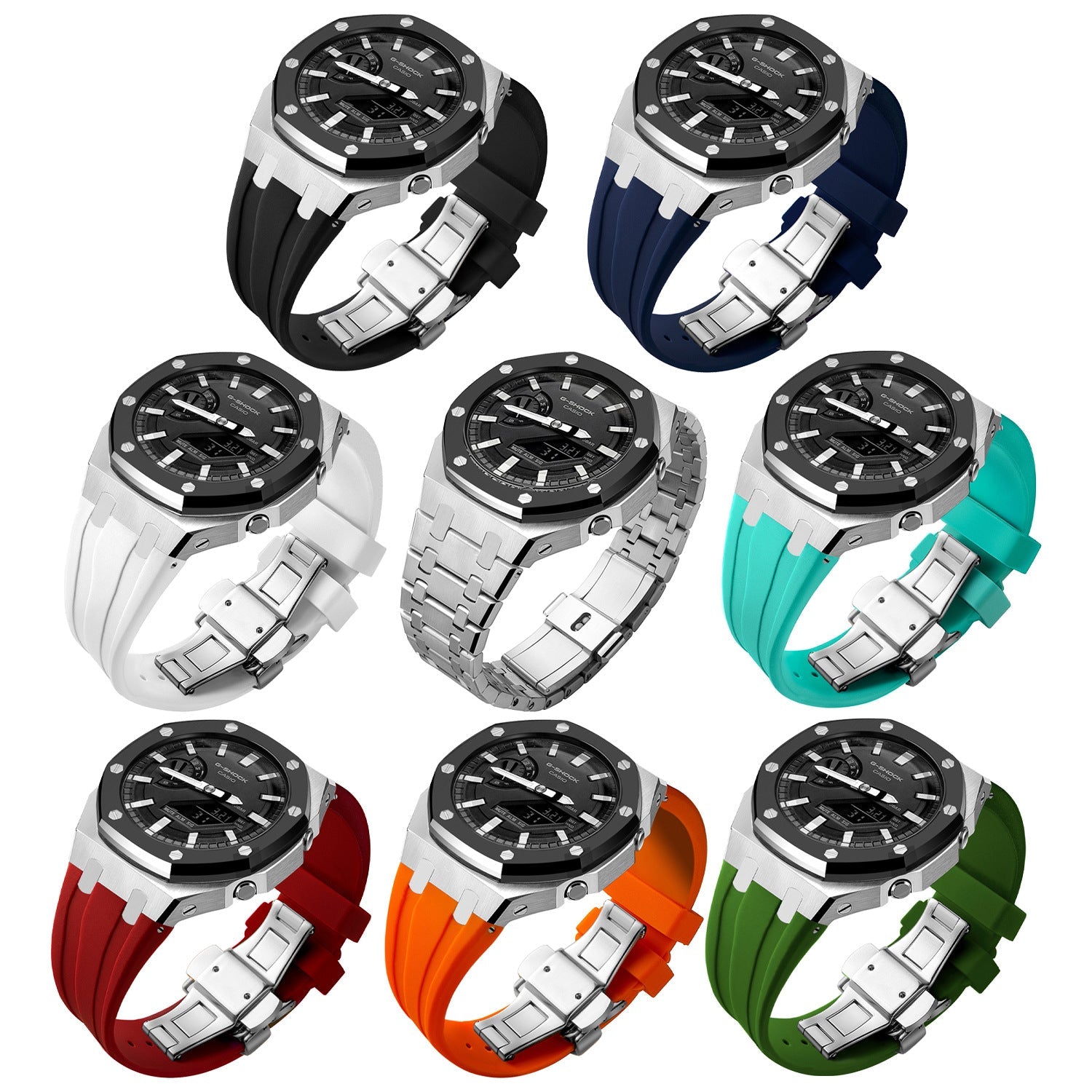 Farm Oak for Casio GA2100 watch cases, Casio modified cases, 316L stainless steel case and strap replacement kits - URANBATO