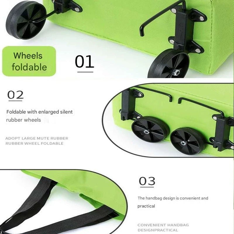 FlashFold Grocery Cart, 400g Hyper - Light, 25lb Load Beast, Backpack Mode in 5s,Dual - Brake Hill Hold - URANBATO