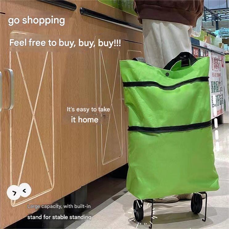 FlashFold Grocery Cart, 400g Hyper - Light, 25lb Load Beast, Backpack Mode in 5s,Dual - Brake Hill Hold - URANBATO