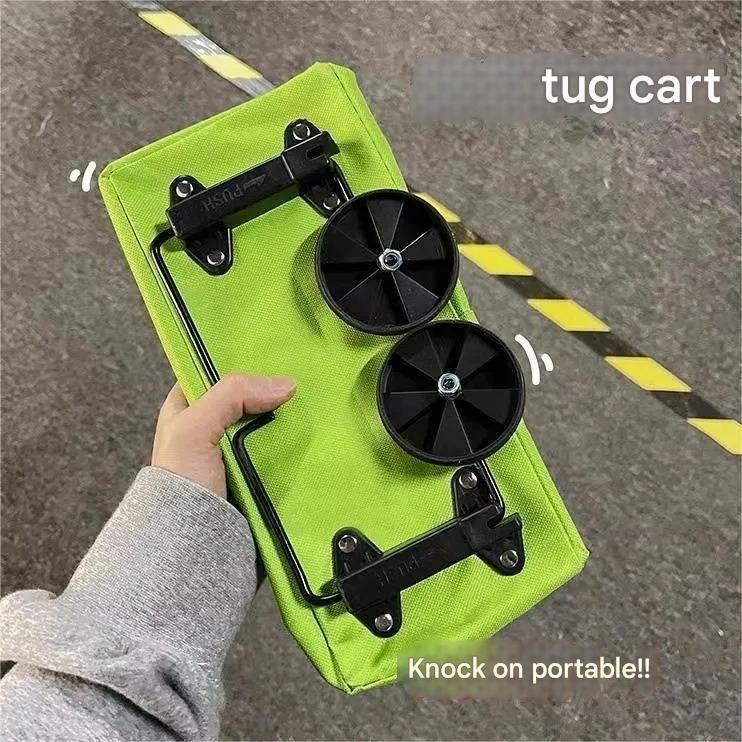 FlashFold Grocery Cart, 400g Hyper - Light, 25lb Load Beast, Backpack Mode in 5s,Dual - Brake Hill Hold - URANBATO