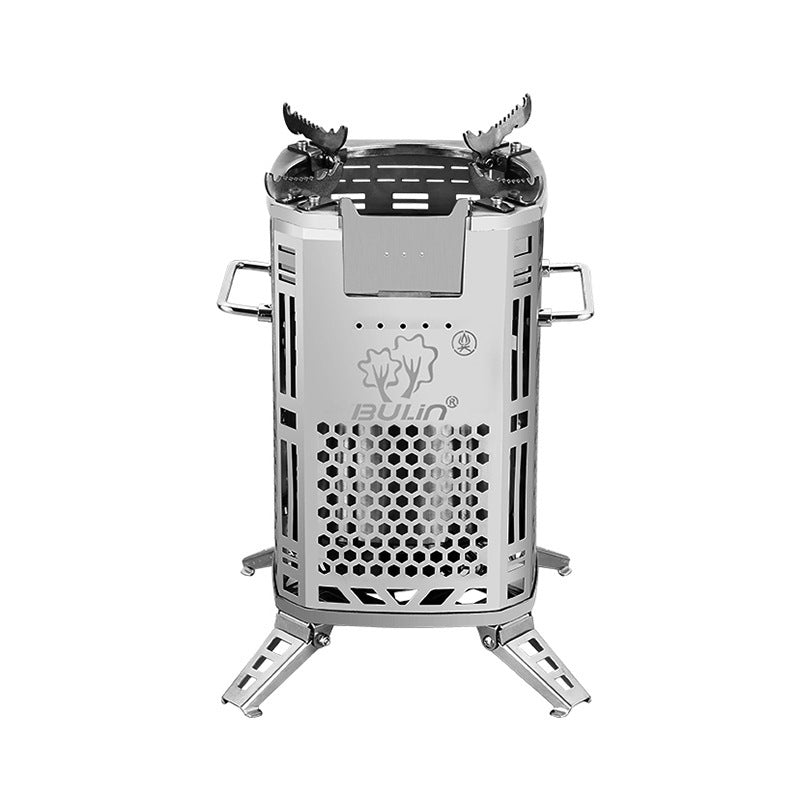 [Free Shipping] Outdoor smokeless wood stove with built - in blower, stainless steel portable wood stove, multi - functional outdoor stove wood stove, multi - fuel and high temperature resistant - URANBATO