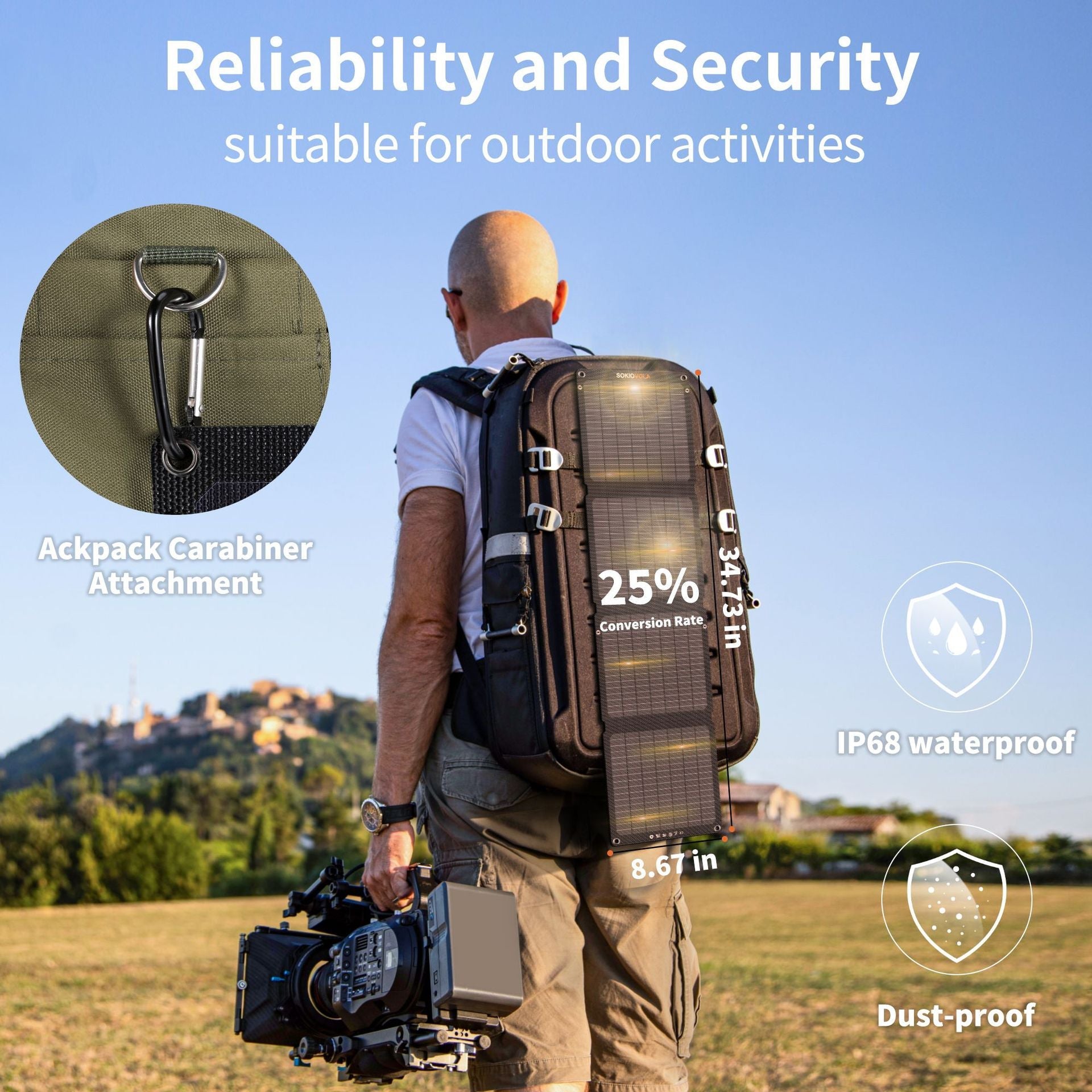 [Free shipping]Portable 30W solar cell foldable charging board, outdoor emergency mobile phone charging foldable bag, compatible with most solar generators, foldable and lightweight - URANBATO