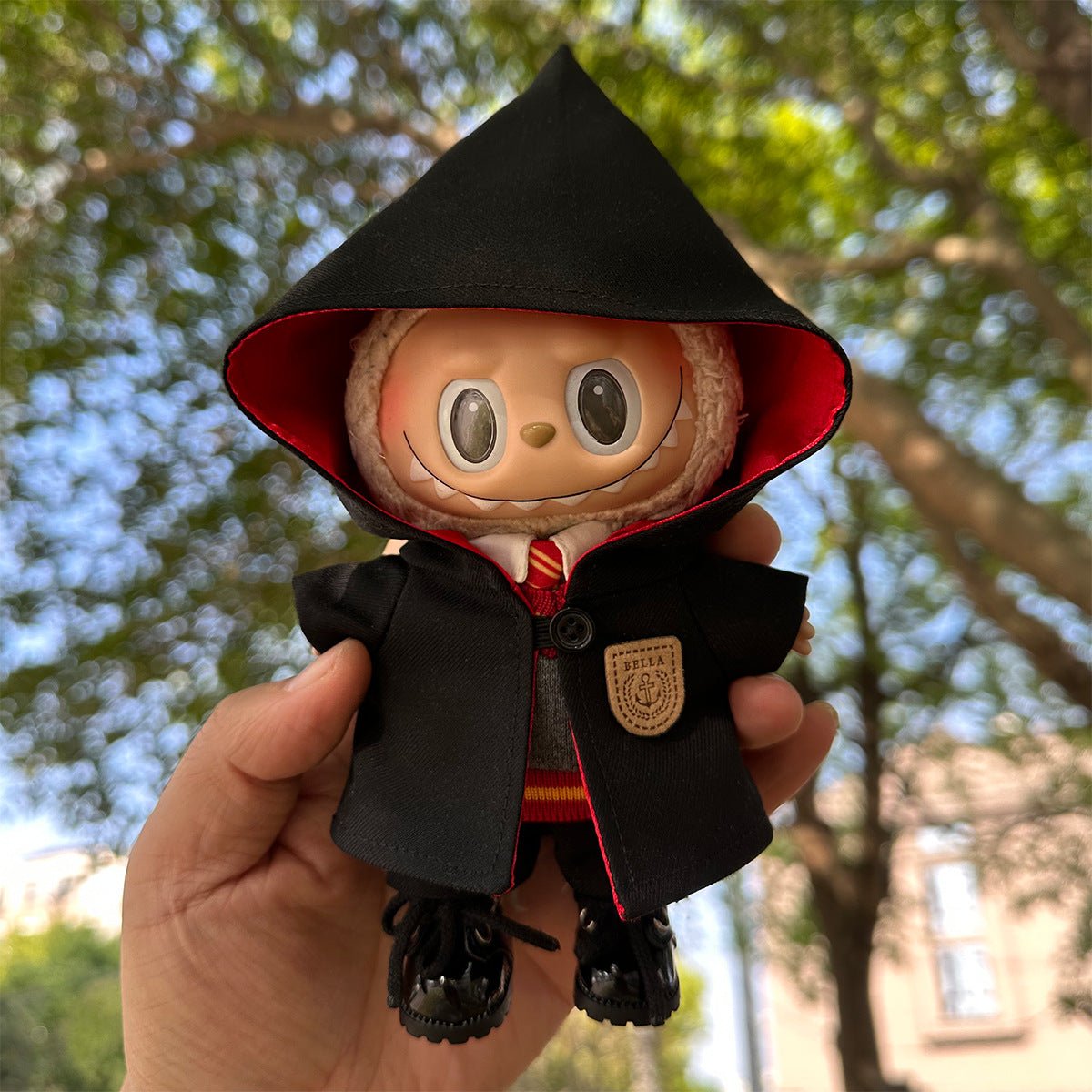 heart - beating macaron doll clothes 17cm Labubu doll clothes magic school outfit cape - URANBATO