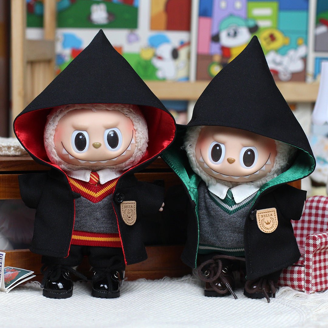 heart - beating macaron doll clothes 17cm Labubu doll clothes magic school outfit cape - URANBATO