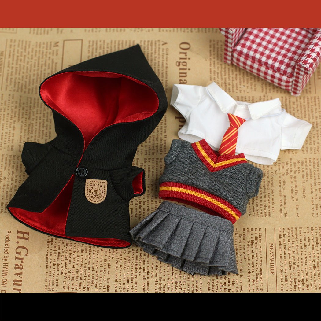heart - beating macaron doll clothes 17cm Labubu doll clothes magic school outfit cape - URANBATO