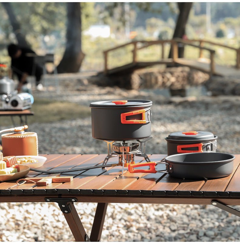 High - power three - burner stove, outdoor portable cassette stove, outdoor windproof stove, cooking and boiling water stove equipment, camping and picnic gas stove, compatible with flat gas tank and long gas tank cassette stove - URANBATO