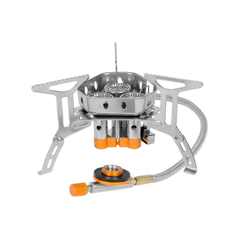 High - power three - burner stove, outdoor portable cassette stove, outdoor windproof stove, cooking and boiling water stove equipment, camping and picnic gas stove, compatible with flat gas tank and long gas tank cassette stove - URANBATO