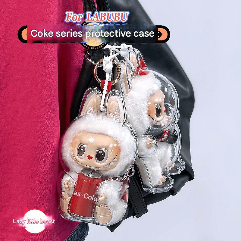[High quality] Labubu Doll Cola Happy Factor Transparent Protective Case - URANBATO