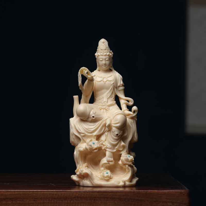 Ivory nut Nanhai Guanyin Bodhisattva statue - URANBATO