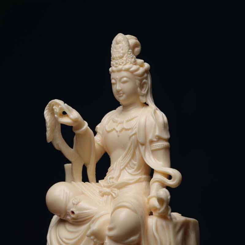 Ivory nut Nanhai Guanyin Bodhisattva statue - URANBATO