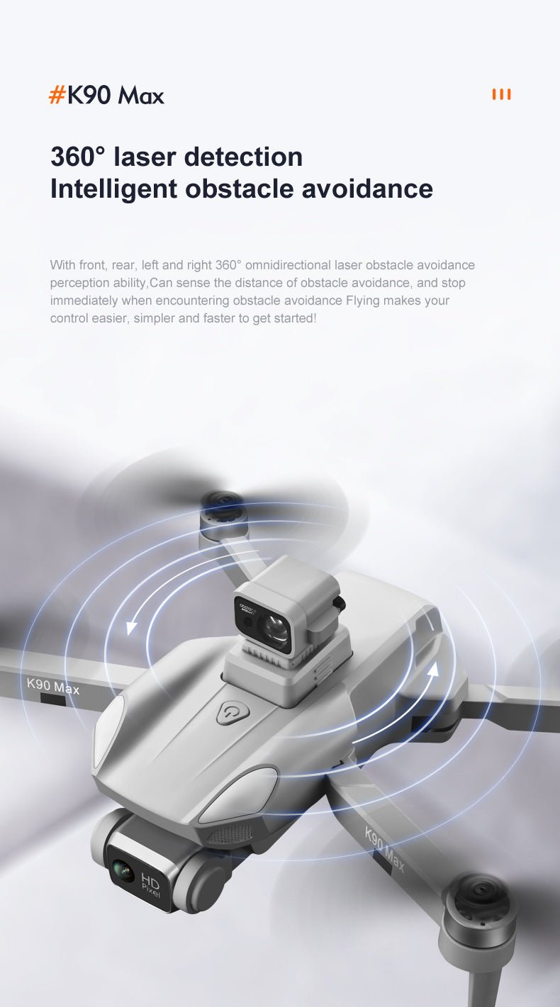 K90 Max Omnidirectional Drone,360° Lidar Navigation,4K ESC Dual - Camera 28min Flight,Brushless Wind Resistance,GPS+Optical Flow Positioning - URANBATO