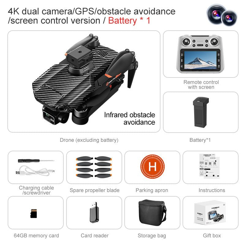 K919MAX Professional Drone,4K 3 - Axis Gimbal,360° Laser Avoidance 30min Flight,5G 3000m Transmission,Foldable Portable Design - URANBATO