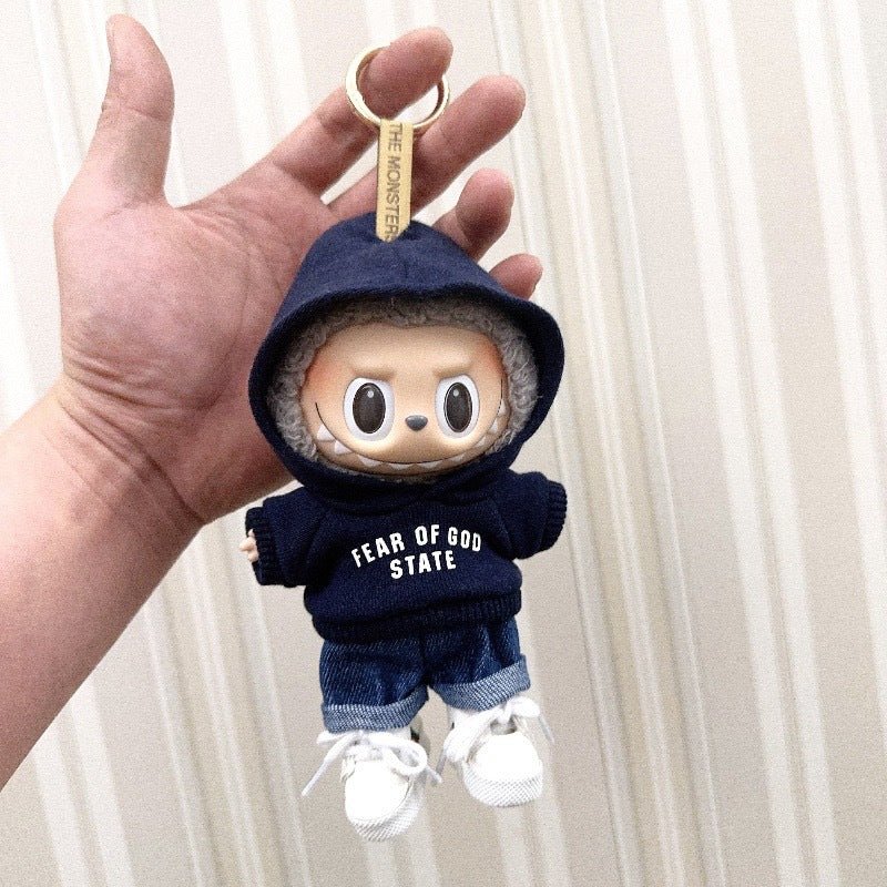【Labo cloth doll clothes】 17cm Labo cloth hooded sweatshirt jeans shoes set pendant - URANBATO