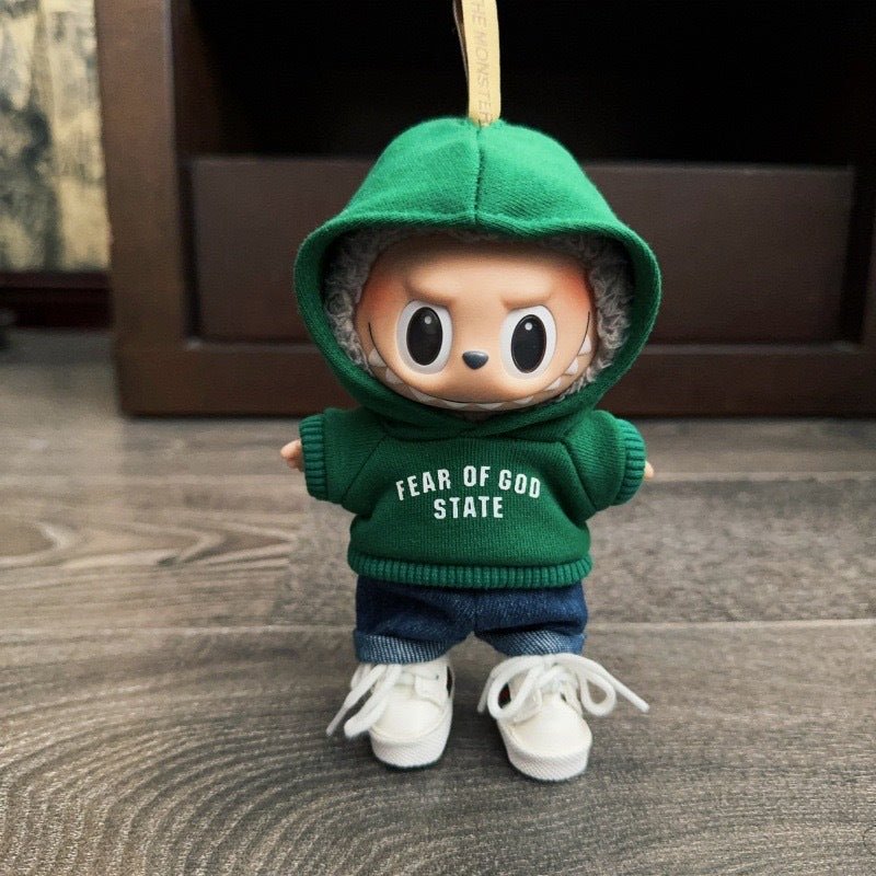 【Labo cloth doll clothes】 17cm Labo cloth hooded sweatshirt jeans shoes set pendant - URANBATO
