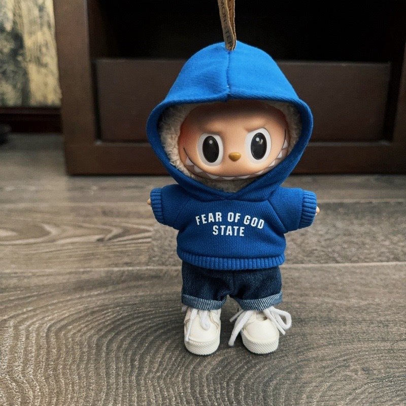 【Labo cloth doll clothes】 17cm Labo cloth hooded sweatshirt jeans shoes set pendant - URANBATO